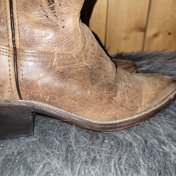 Abilene Leather Cowboy boots Tooled Inlay Womens Size 8 - Picture 7 of 16